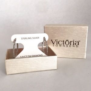 1/4 CT TW Diamond Round Hoops